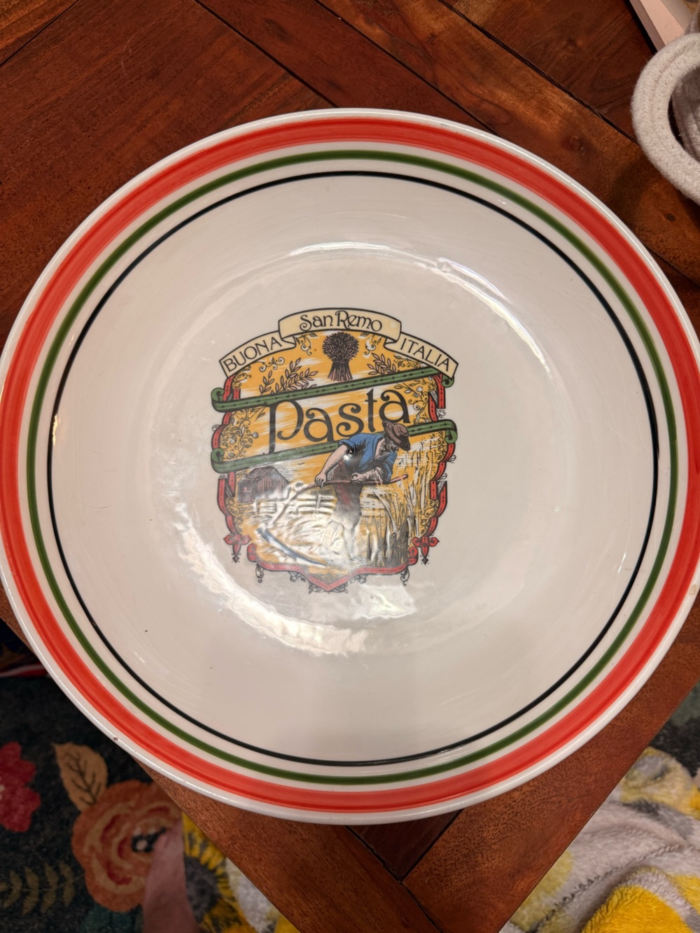 Vintage Himark  "Buona San Remo Italia" 13" Round Pasta Serving Bowl